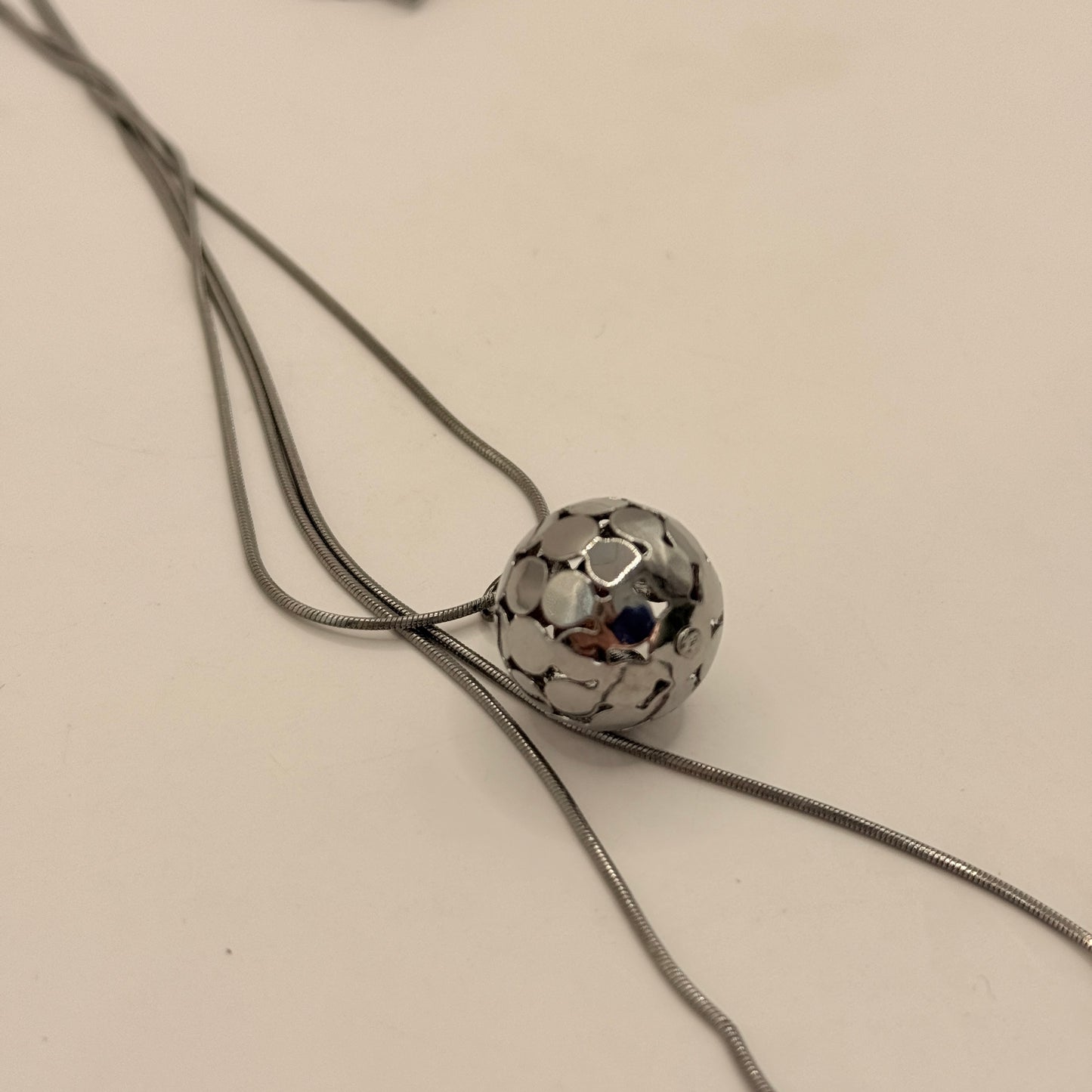 Silver Multi-Ring Pendant Necklace