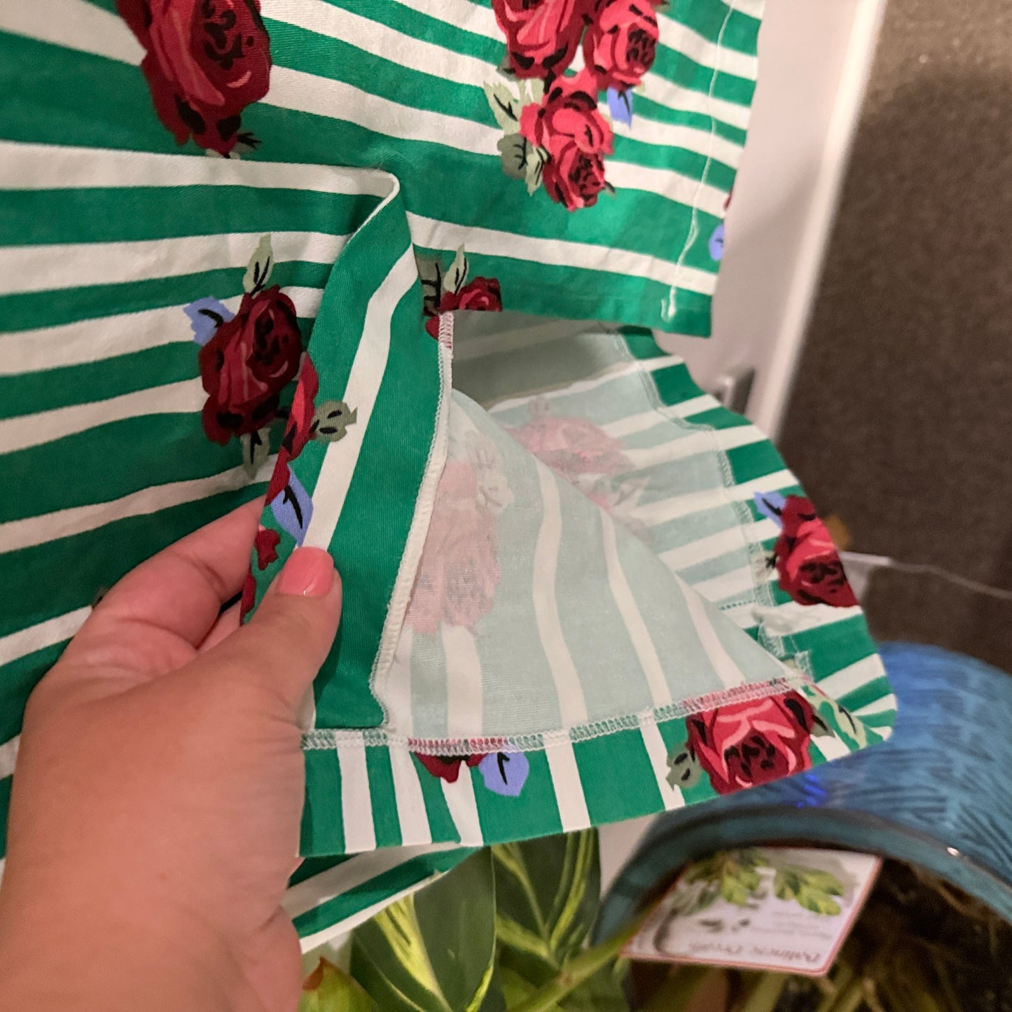 Unknown Brand U/Arm to U/Arm 43cm Striped Floral Print Dress