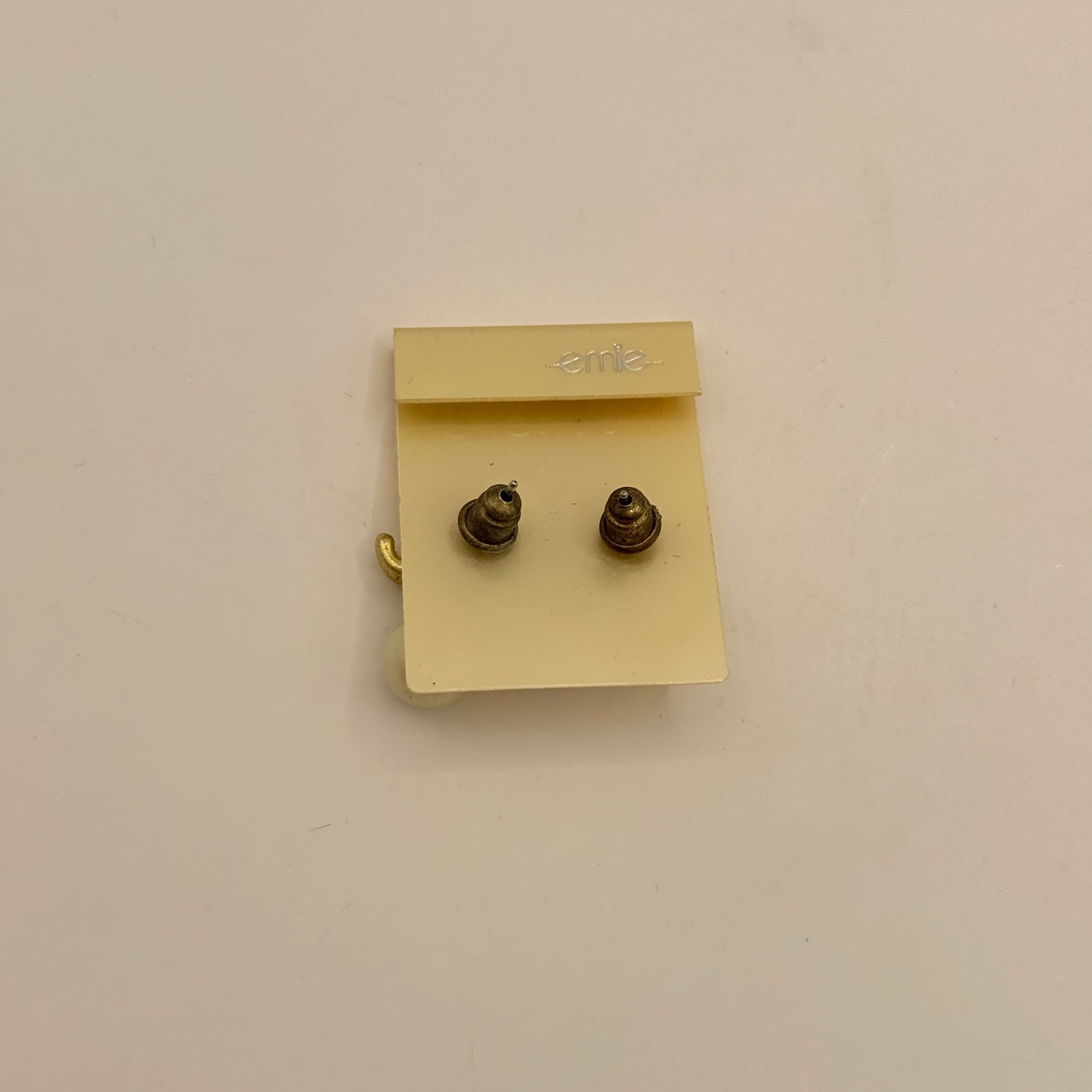 Gold Elephant Pearl Look Stud Earrings