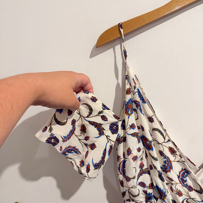 Kookai Size 36 Floral Cold Shoulder 100% Silk Midi Dress