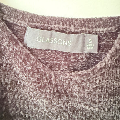 Glassons Size S Black Velvet Chenille Cropped Tank Top