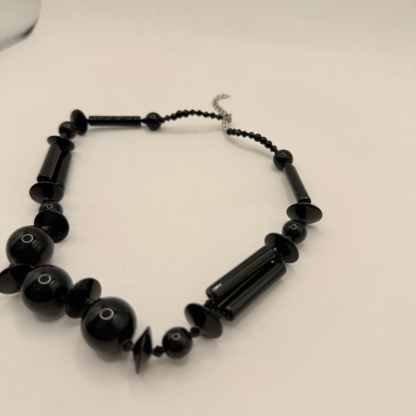 Black Beaded Statement Necklace