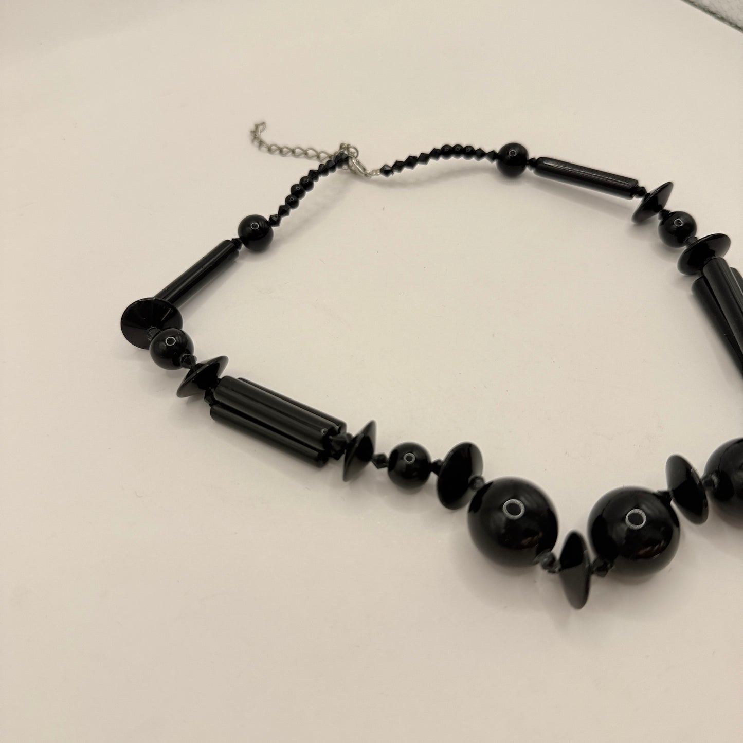 Black Beaded Statement Necklace
