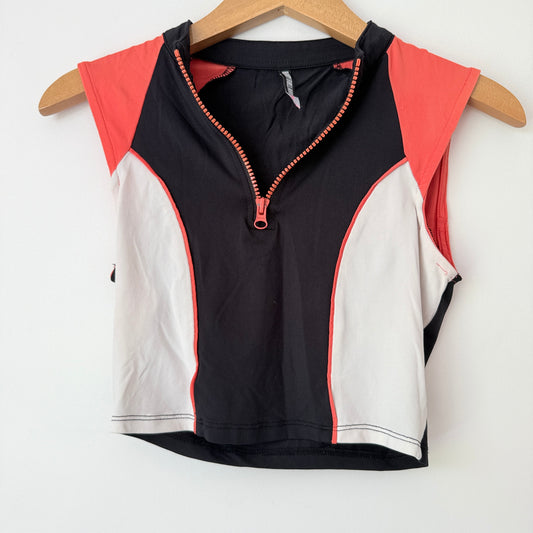 MRP Size XS Black White Red Athletic Top Half-Zip
