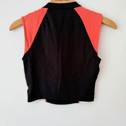 MRP Size XS Black White Red Athletic Top Half-Zip