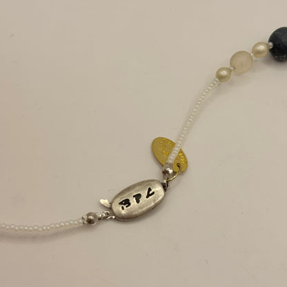 BPL Italian Beaded Necklace with Heart Pendant