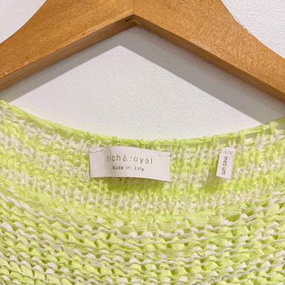 Rich & Royal Size Medium Green Cotton Sleeveless Knit Sweater Top