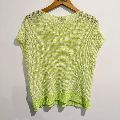 Rich & Royal Size Medium Green Cotton Sleeveless Knit Sweater Top