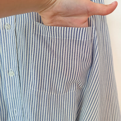 Master Stroke Size XL Striped Band-Collar Shirt