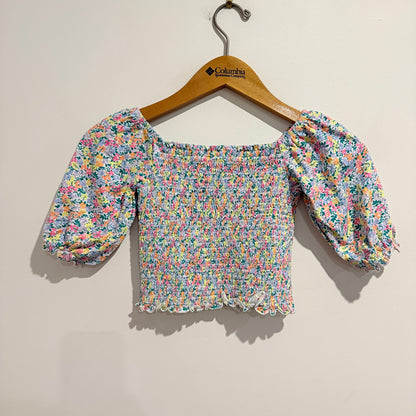 Switch Girls Size 10 Floral Cotton Crop Top