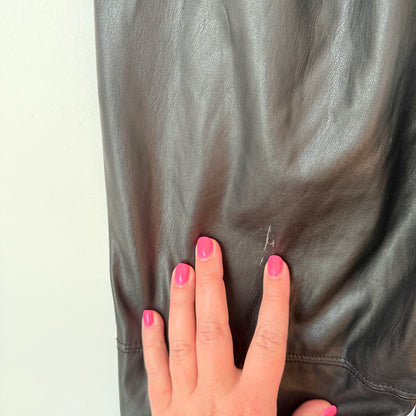 Bershka Size M Black Faux Leather Jogger Trousers