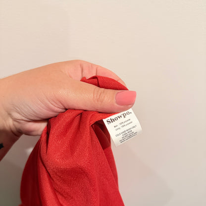 Showpo Size 16 Red Floral Print Midi Skirt