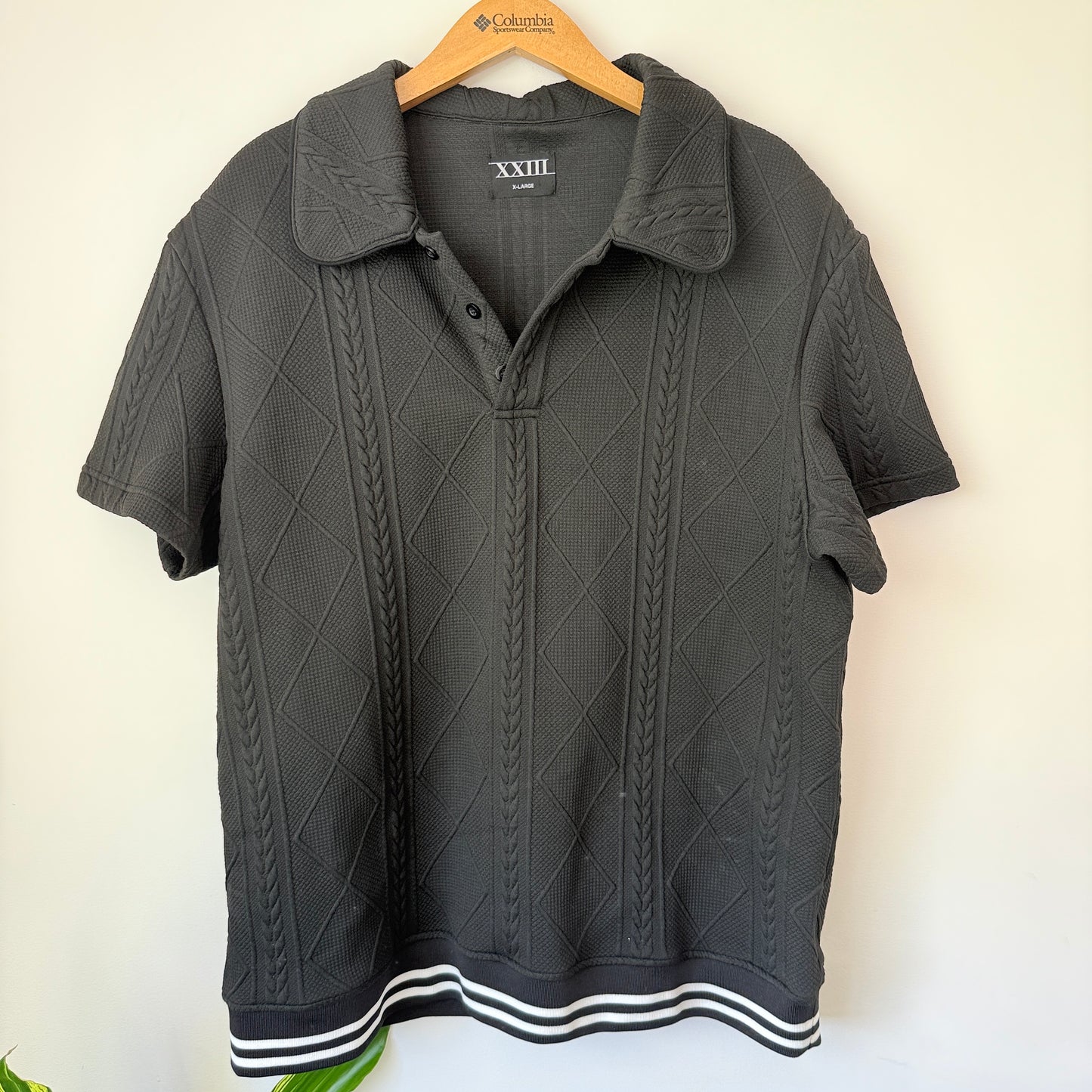 XXIII Size X-Large Dark Gray Knit Polo Shirt