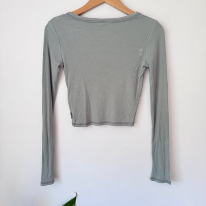Cotton On Size S/P Light Ribbed Long-Sleeve Crop Top