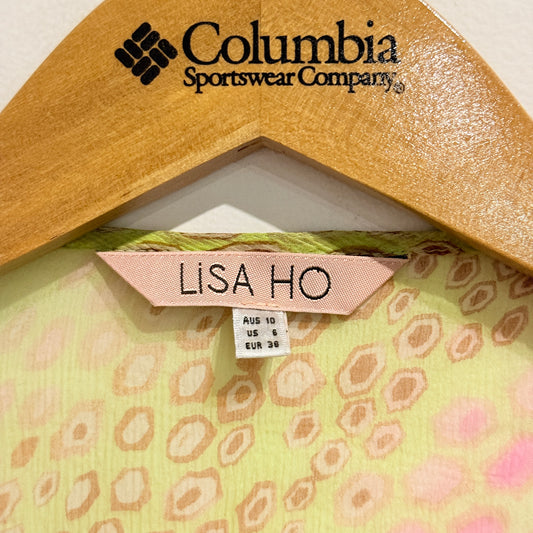 Lisa Ho Size 10 Yellow Three-Quarter Sleeve Tunic