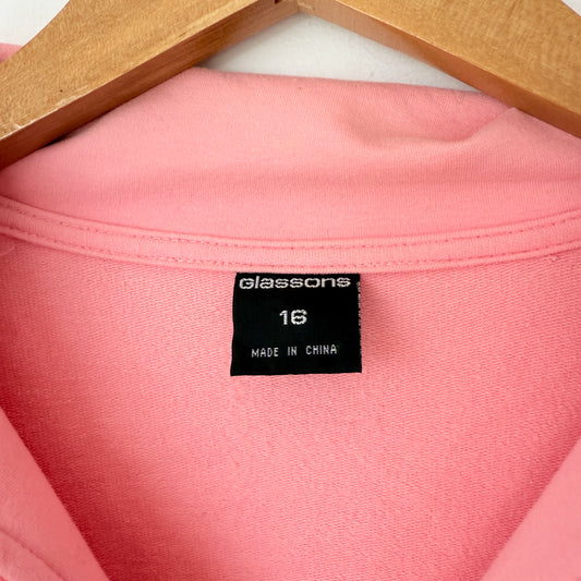 Glassons Size 16 Pink White Training Jacket