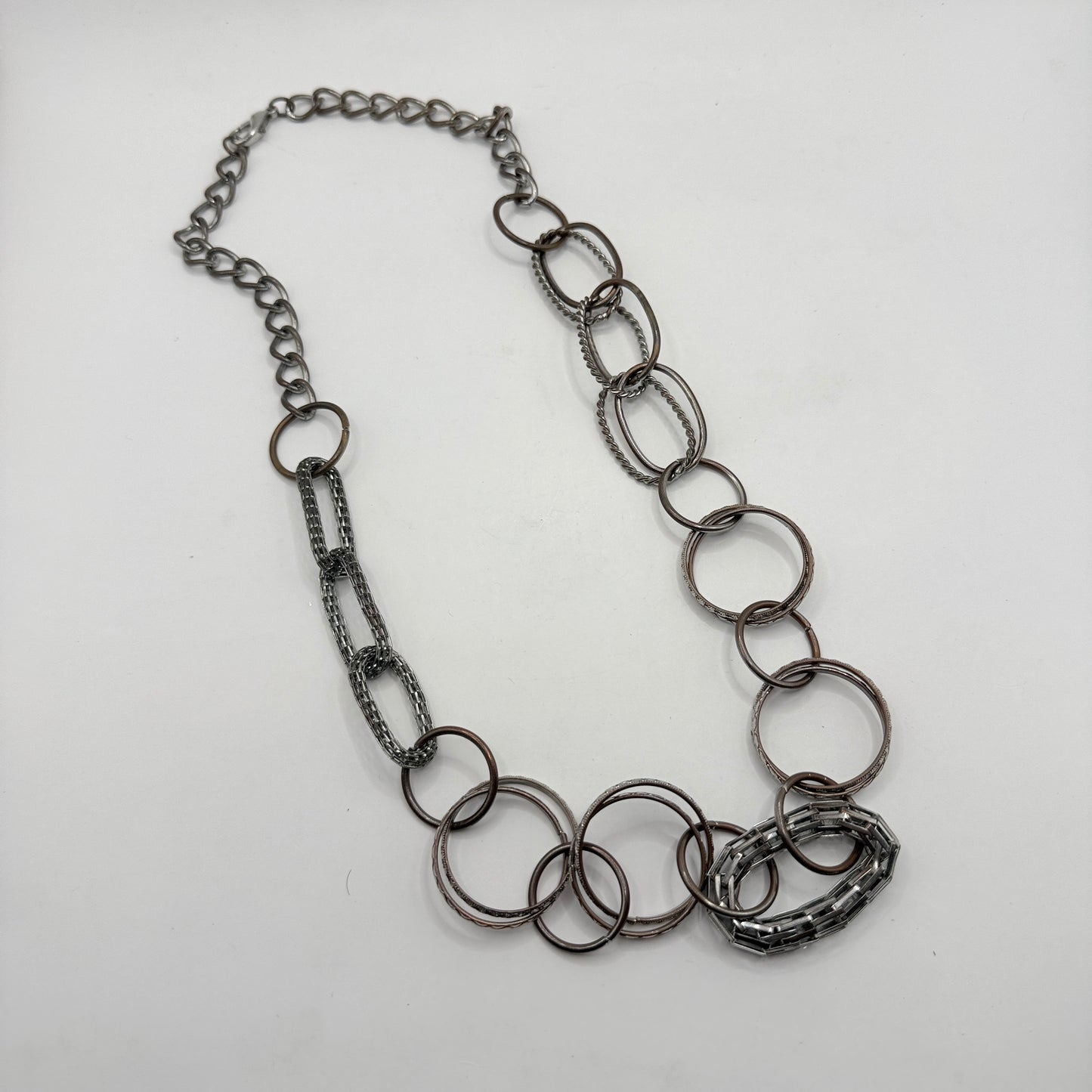 Mixed-Metal Ring Link Necklace