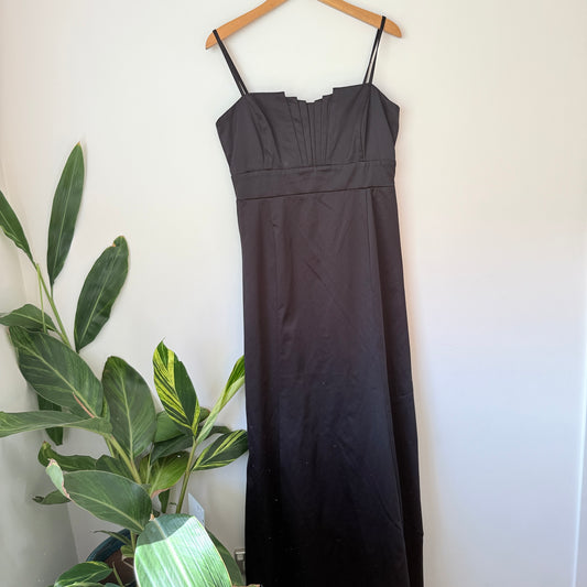 Stax Size 16 Black Spaghetti-Strap Maxi Dress