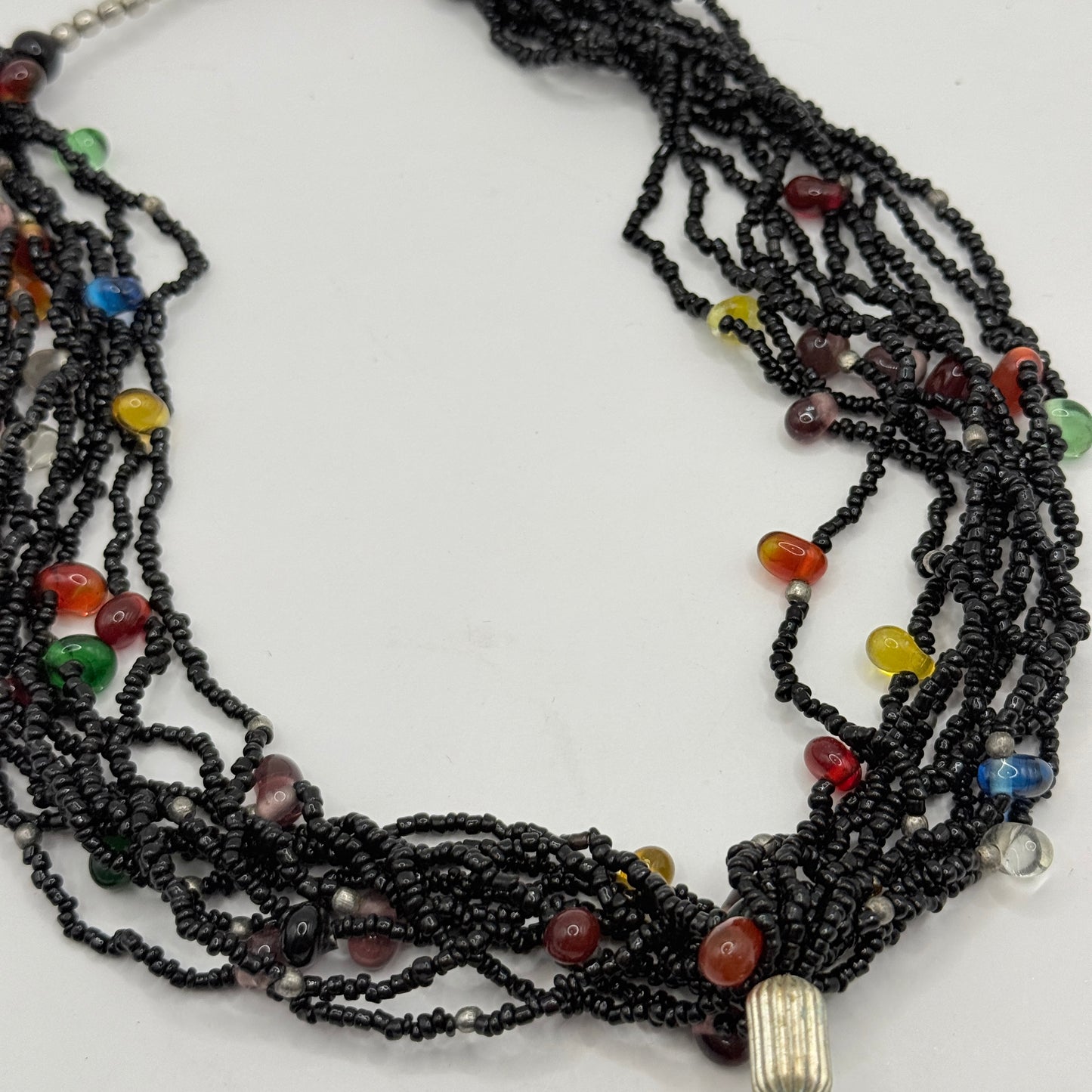 Black Multistrand Bead Necklace