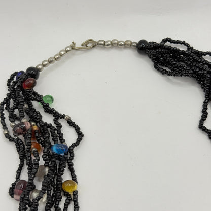 Black Multistrand Bead Necklace