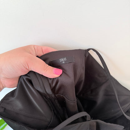 Stax Size 16 Black Spaghetti-Strap Maxi Dress