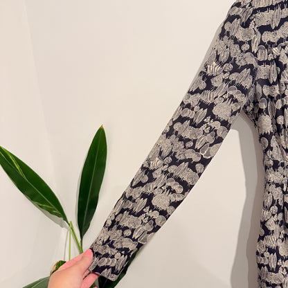 Aubin & Wills Size 6 Long-Sleeved 100% Silk Dress