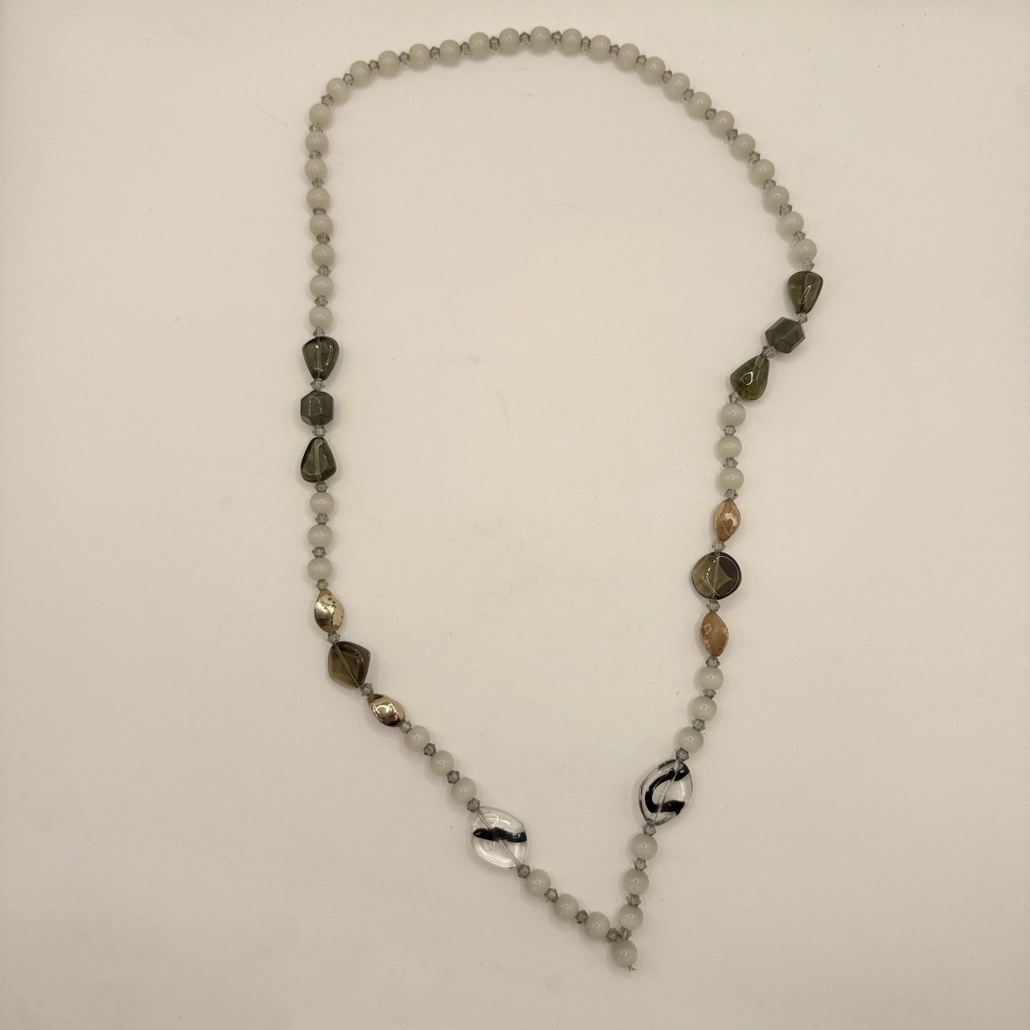 Soft Grey & Glass Accent Necklace