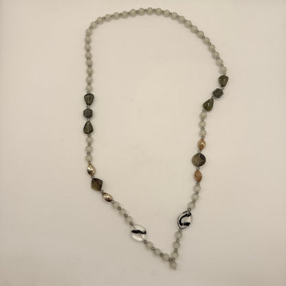 Soft Grey & Glass Accent Necklace