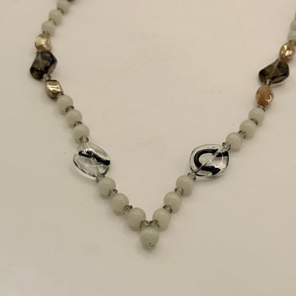 Soft Grey & Glass Accent Necklace