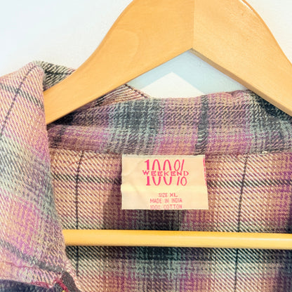 100% Weekend Size XL Plaid Flannel Shacket (Shirt-Jacket)