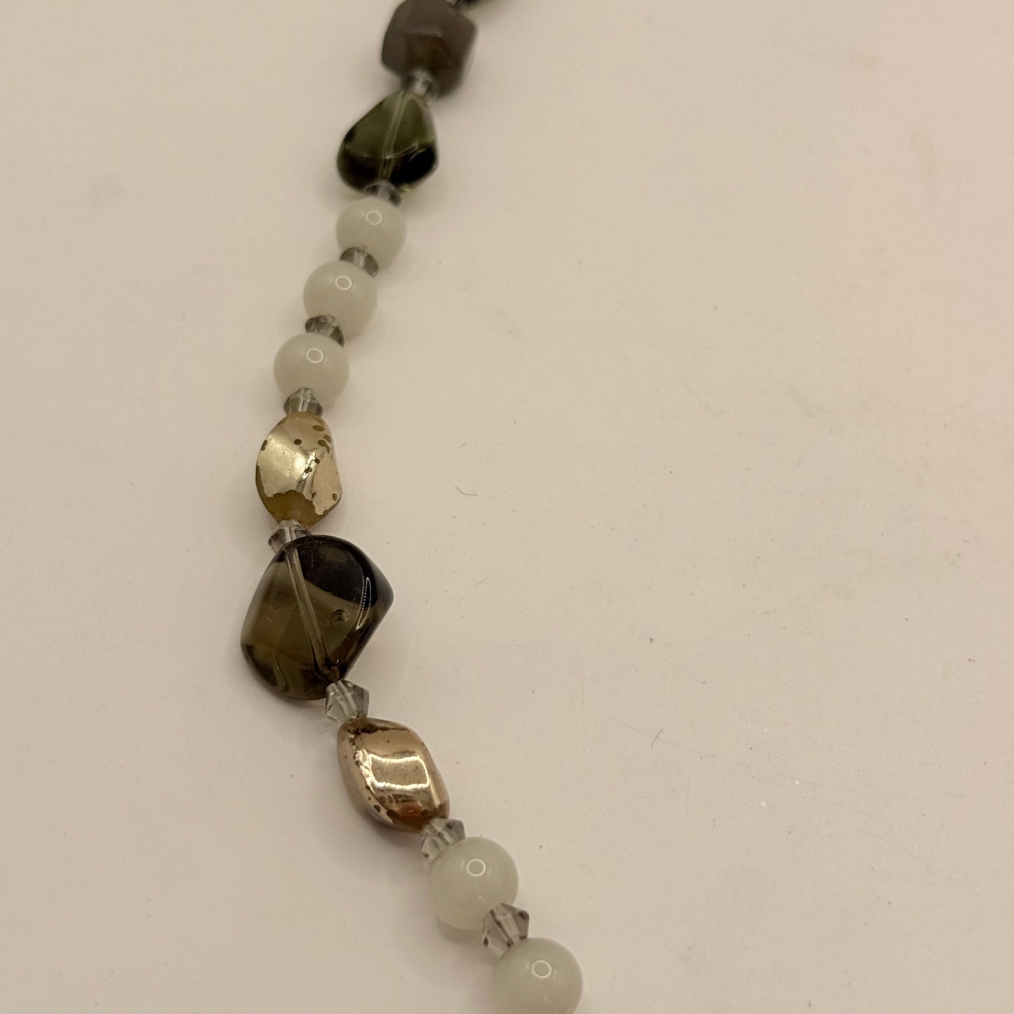 Soft Grey & Glass Accent Necklace