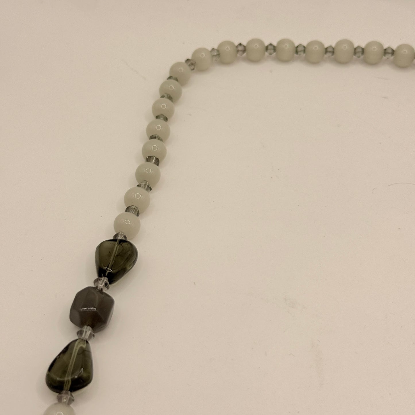 Soft Grey & Glass Accent Necklace