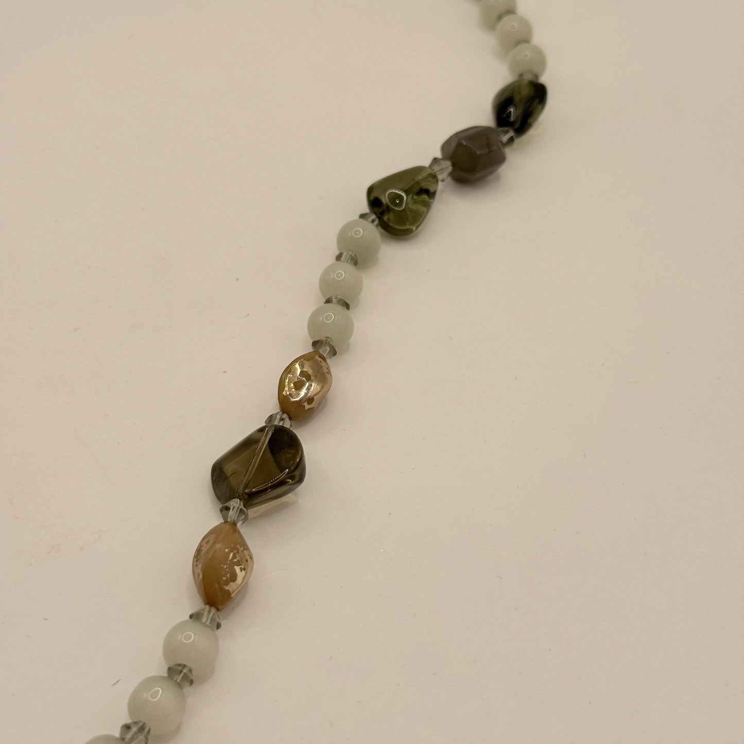 Soft Grey & Glass Accent Necklace