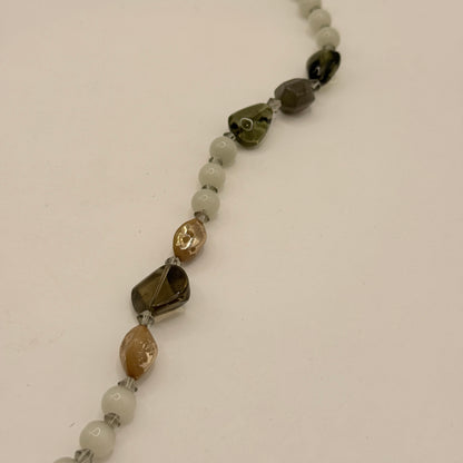 Soft Grey & Glass Accent Necklace