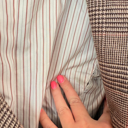 H&M Size 6 Wool-Blend Brown Multi-Color Glen Plaid Button Blazer