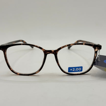 Insight Optics Reading Glasses +2.00 Power in Tortoiseshell Style