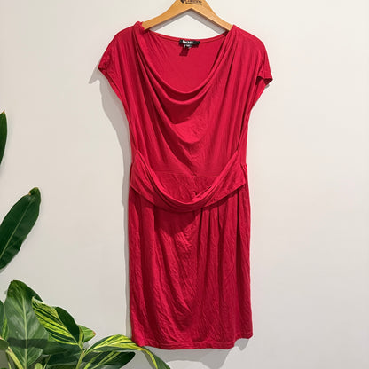 DKNY Size L Red Short-Sleeve Dress