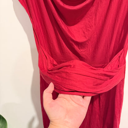 DKNY Size L Red Short-Sleeve Dress