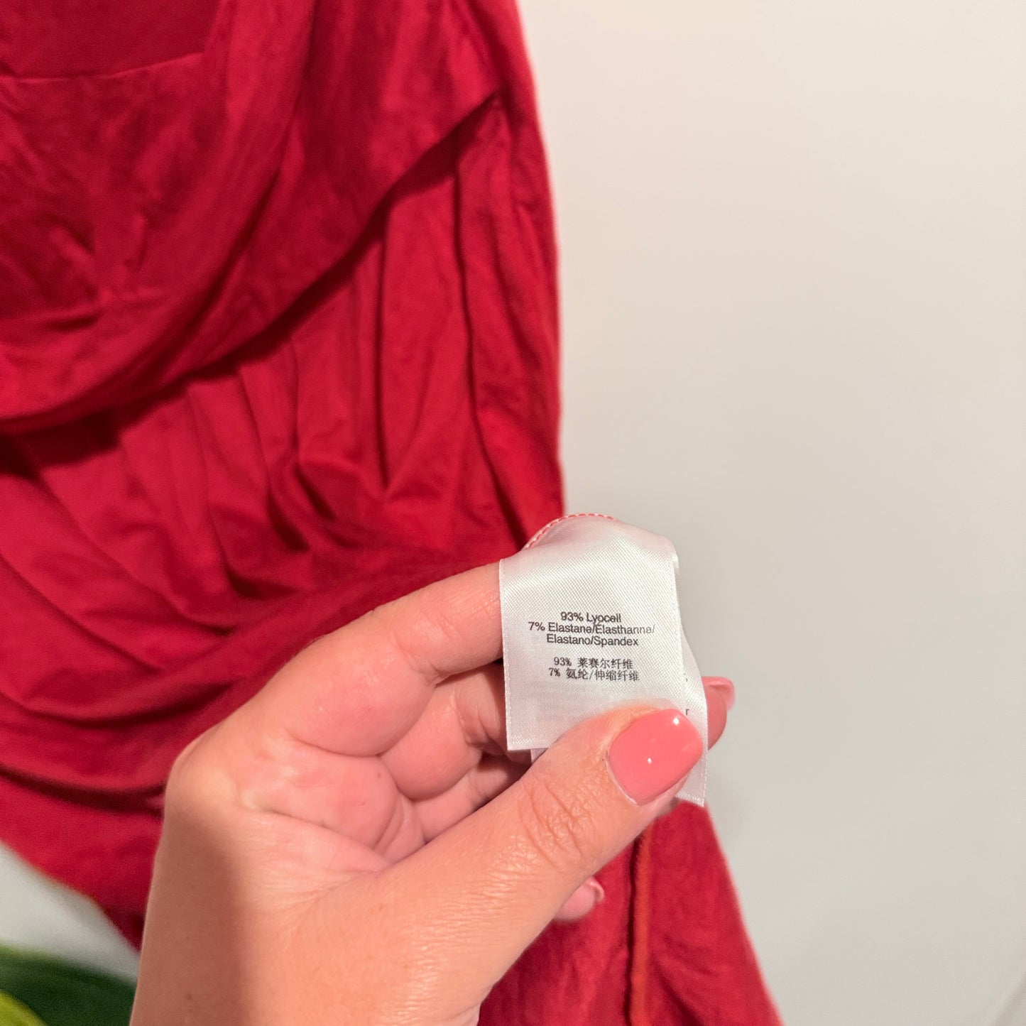 DKNY Size L Red Short-Sleeve Dress