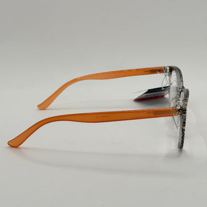 Insight Optics Reading Glasses +3.00 with Patterned Frame & Orange Arms