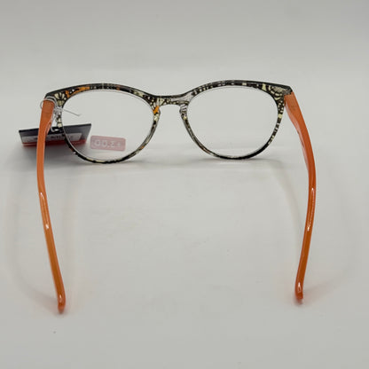 Insight Optics Reading Glasses +3.00 with Patterned Frame & Orange Arms