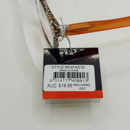 Insight Optics Reading Glasses +3.00 with Patterned Frame & Orange Arms