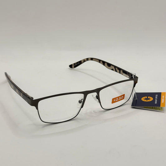 Insight Optics Reading Glasses +2.50 with Sleek Metal Frame