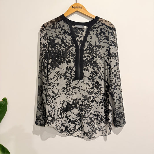 Mint Velvet Size 8 Floral Print Long-Sleeve Blouse