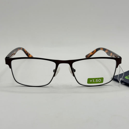 Insight Optics Reading Glasses +1.50 with Metal Frame & Tortoiseshell Arms