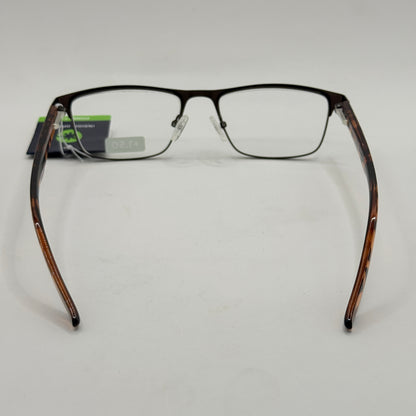 Insight Optics Reading Glasses +1.50 with Metal Frame & Tortoiseshell Arms