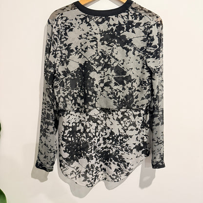 Mint Velvet Size 8 Floral Print Long-Sleeve Blouse