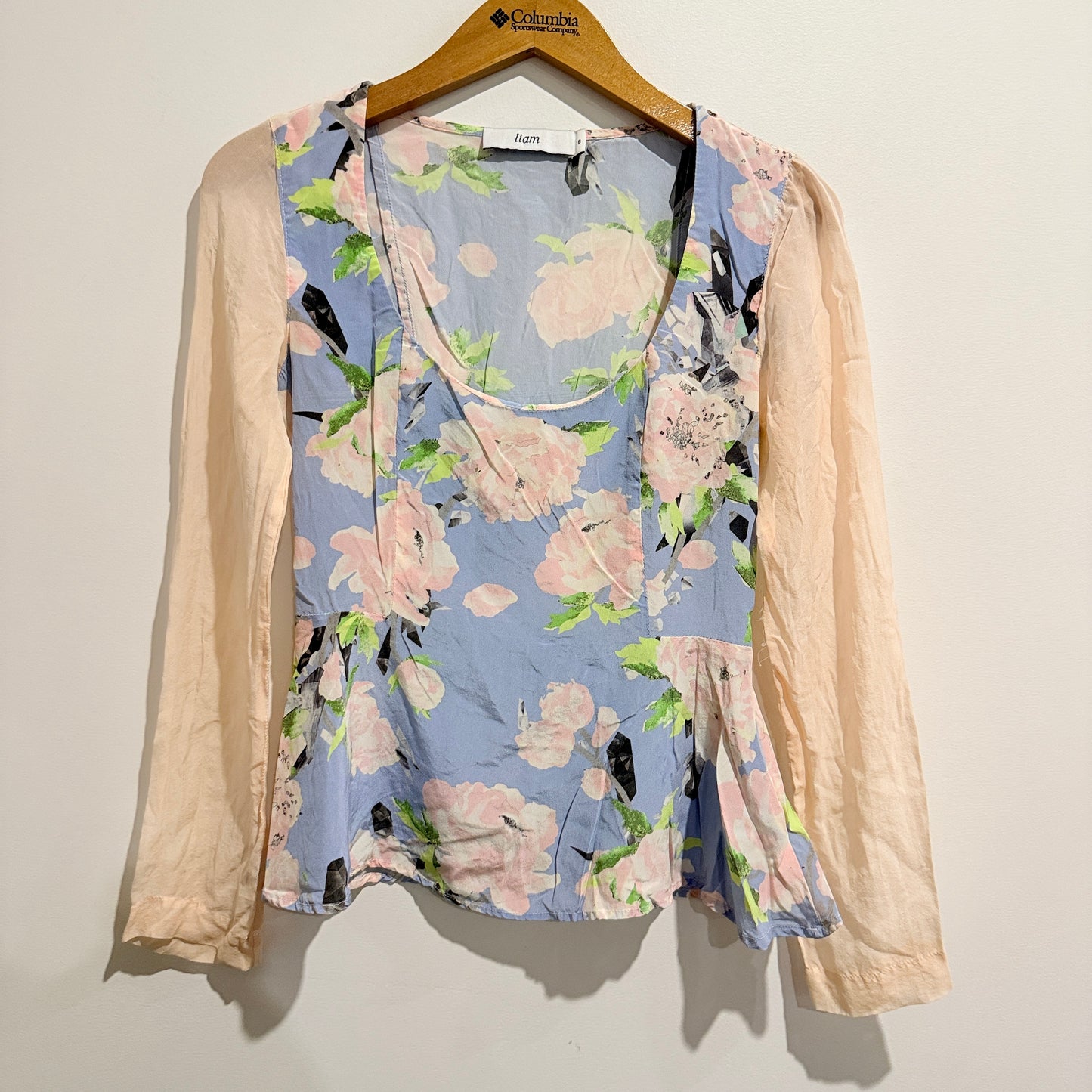 Liam (Ruby) Size 6 Floral 100% Silk Blouse