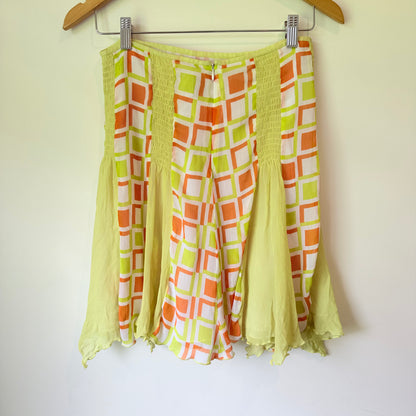 laierjiani Geometric Print Flared Skirt - Size S