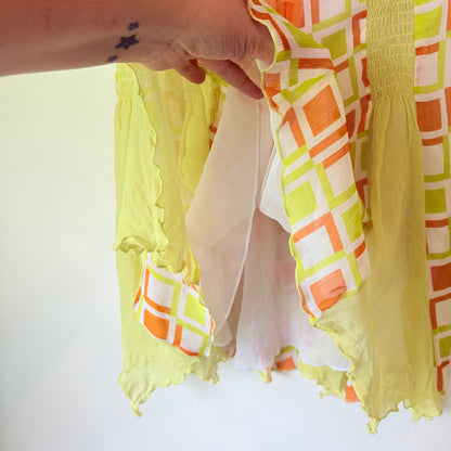 laierjiani Geometric Print Flared Skirt - Size S